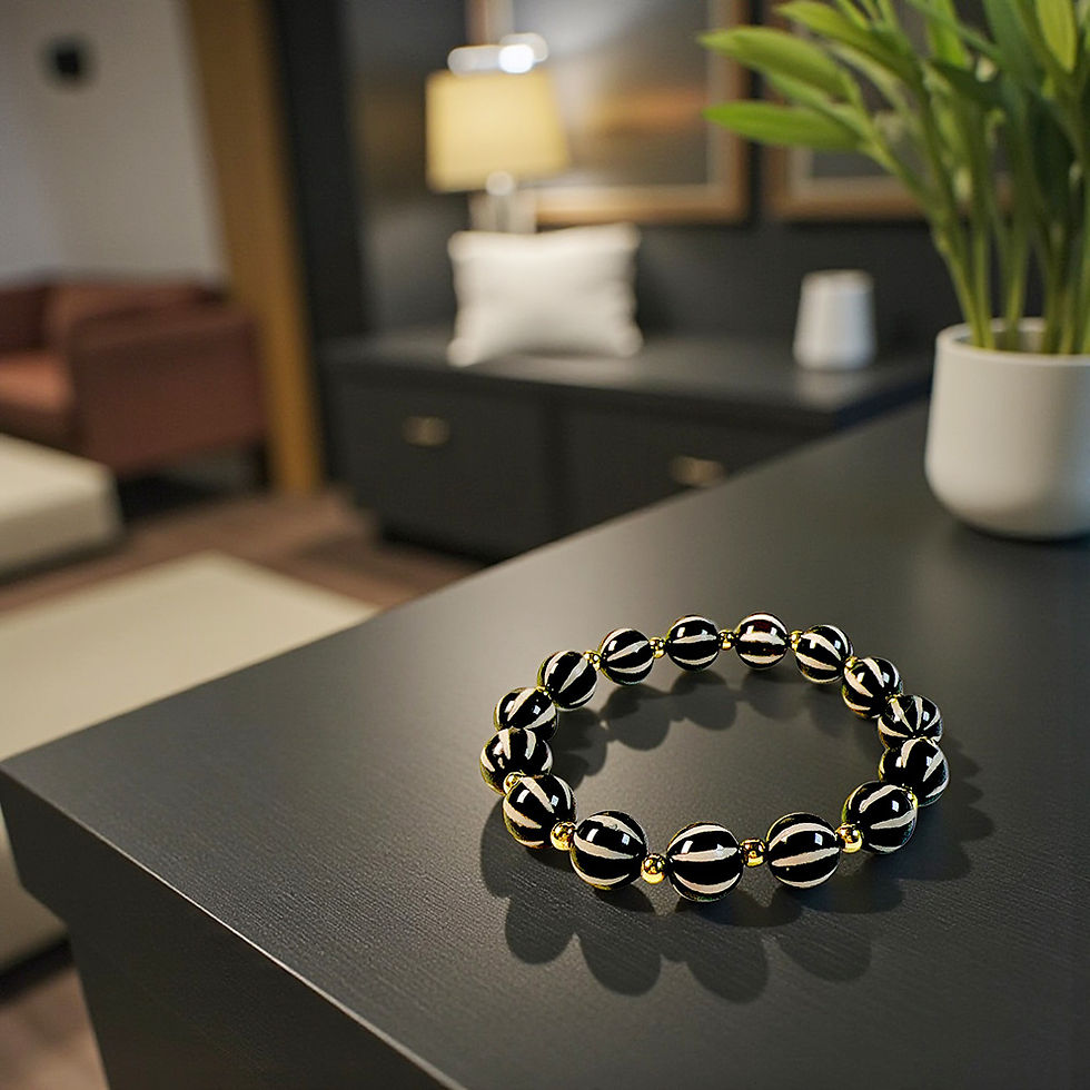 Thumbnail: Midnight Mandala Moon Wealth Tibet Bracelet