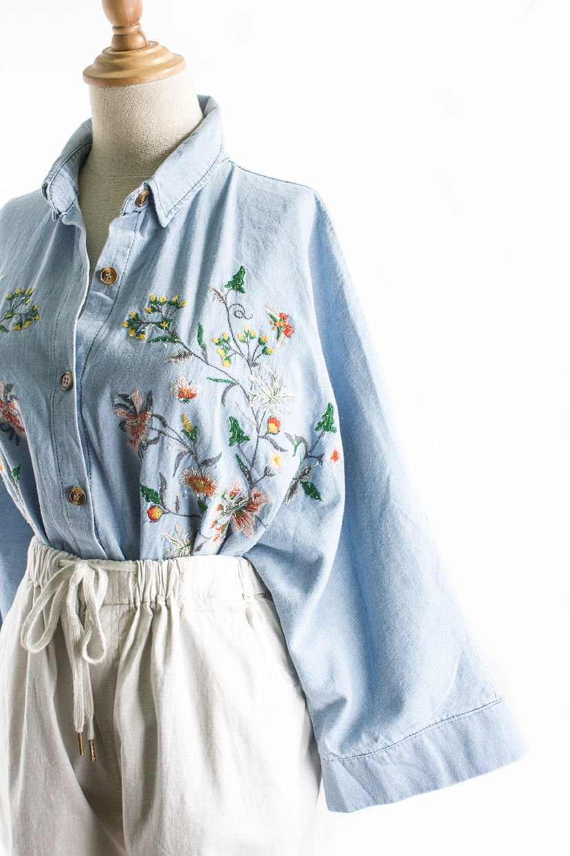 Regalis Embroidered Denim Top