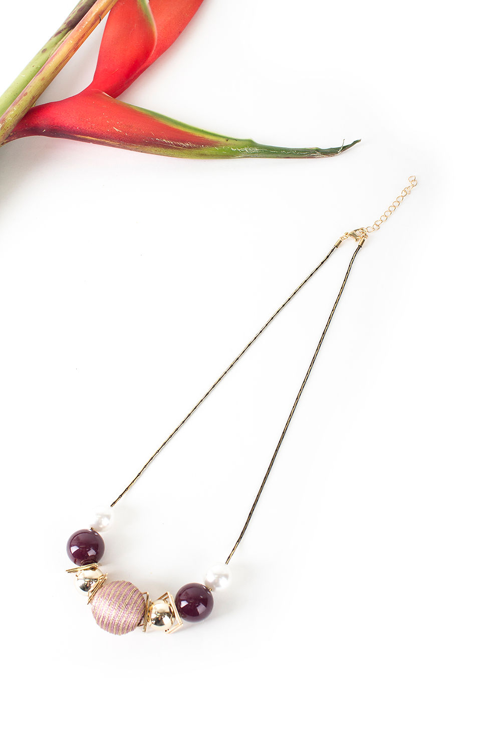 Thumbnail: Ethel Necklace Maroon