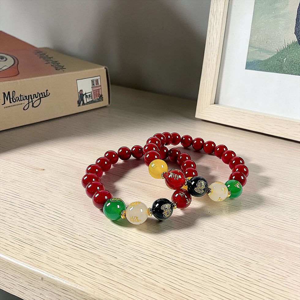 Thumbnail: Fivefold Fortune Dzi Blessings Tibet Spirituality Bracelet