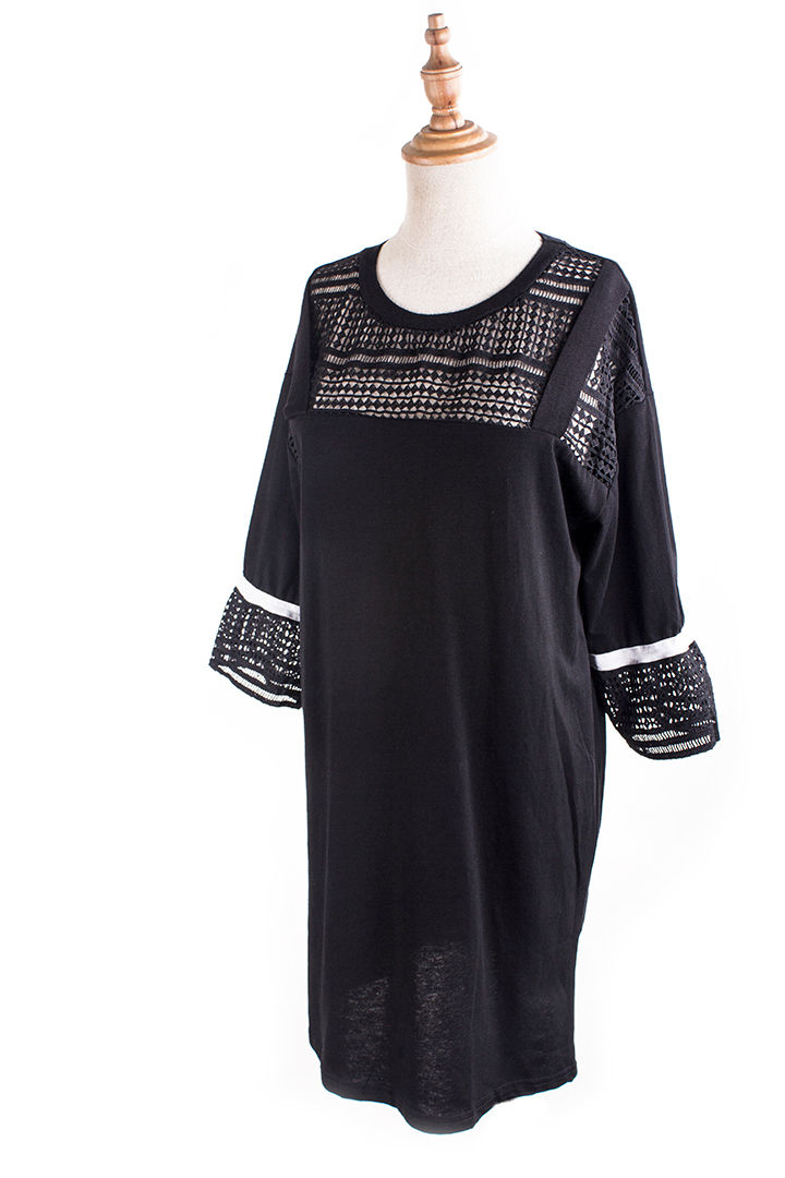 Thumbnail: Backorder Tumdel Crochet Dress Black