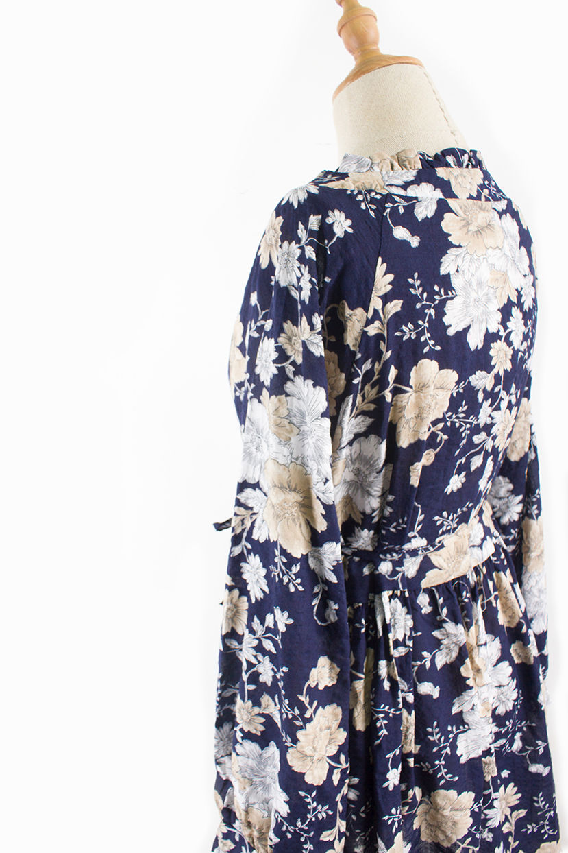 Thumbnail: Courtney Printed Dress Dark Blue