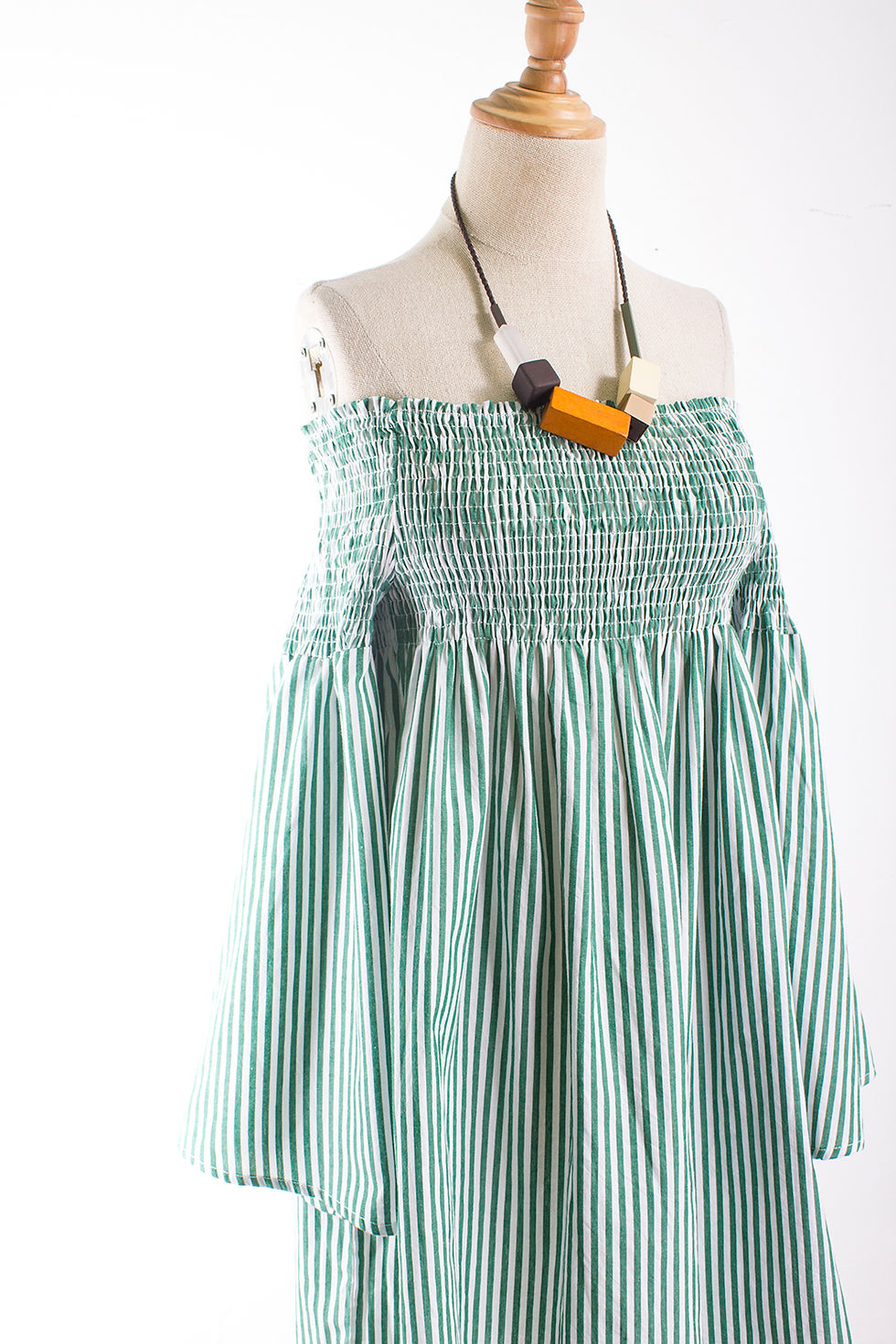 Dovia Off Shoulder Dress Green