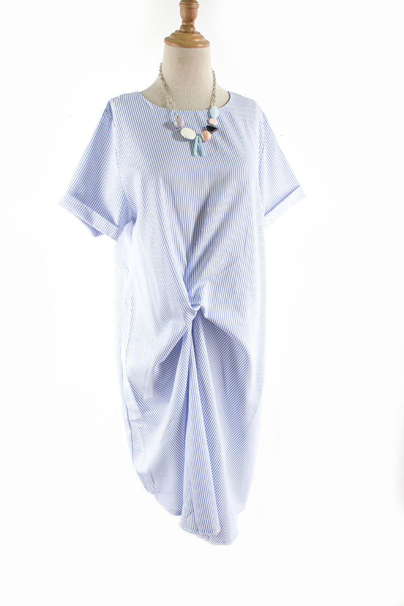 Shandy Stitch Up Dress Blue