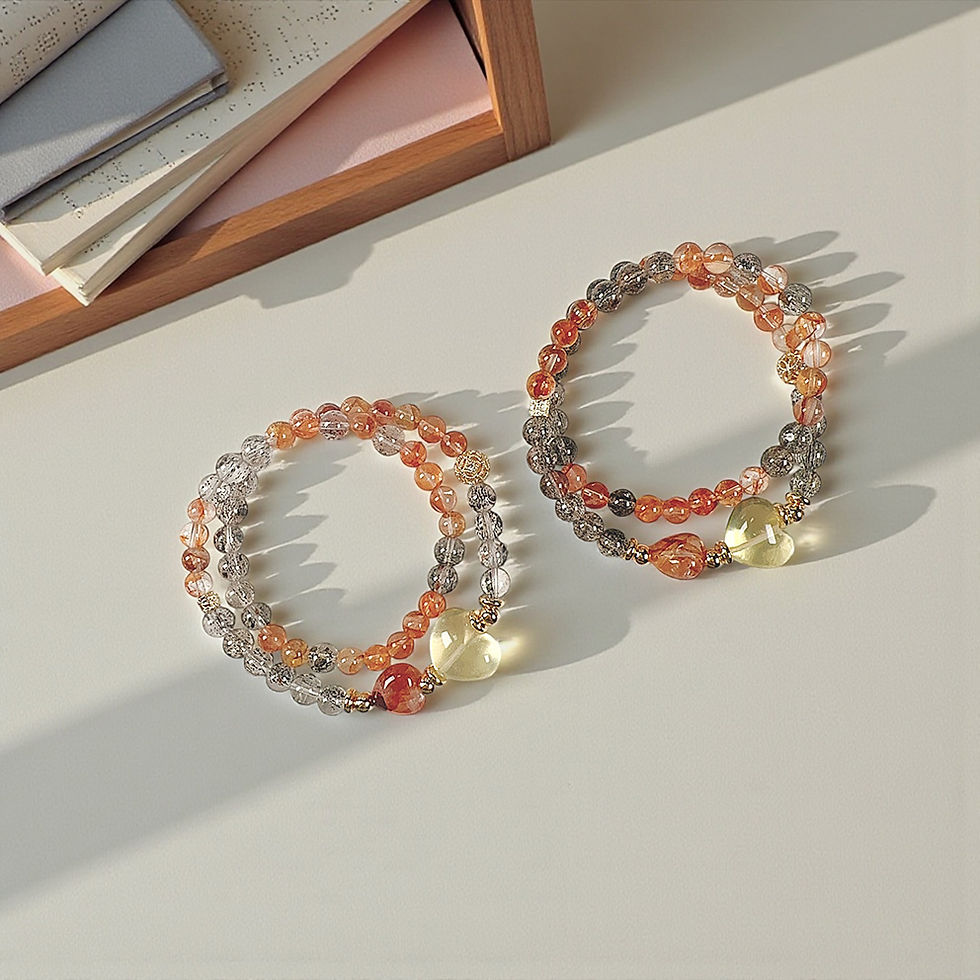 Thumbnail: Heart of Wealth 2 Round Crystal Bracelet