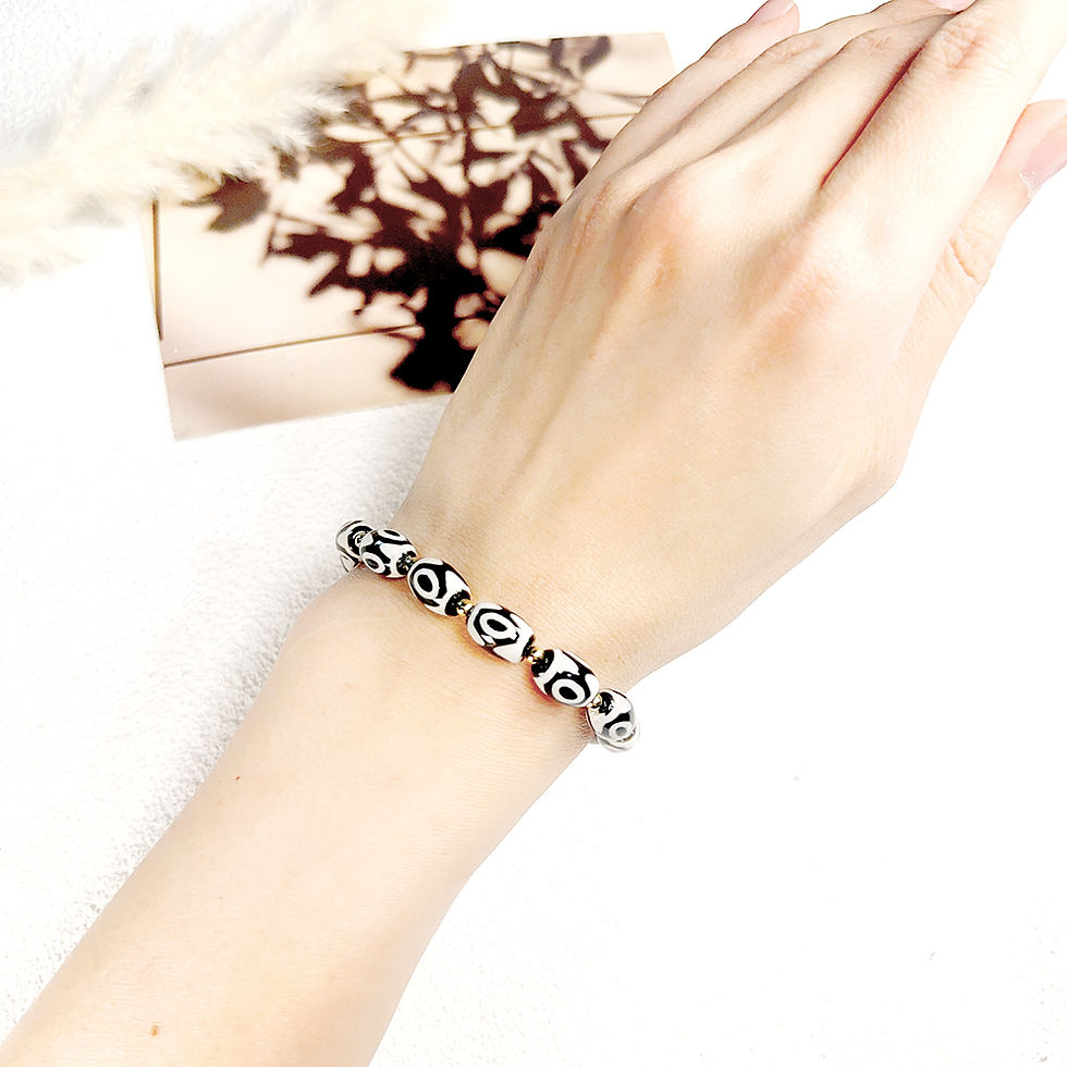 Thumbnail: Attractor 3 eyed Dzi Bead Bracelet