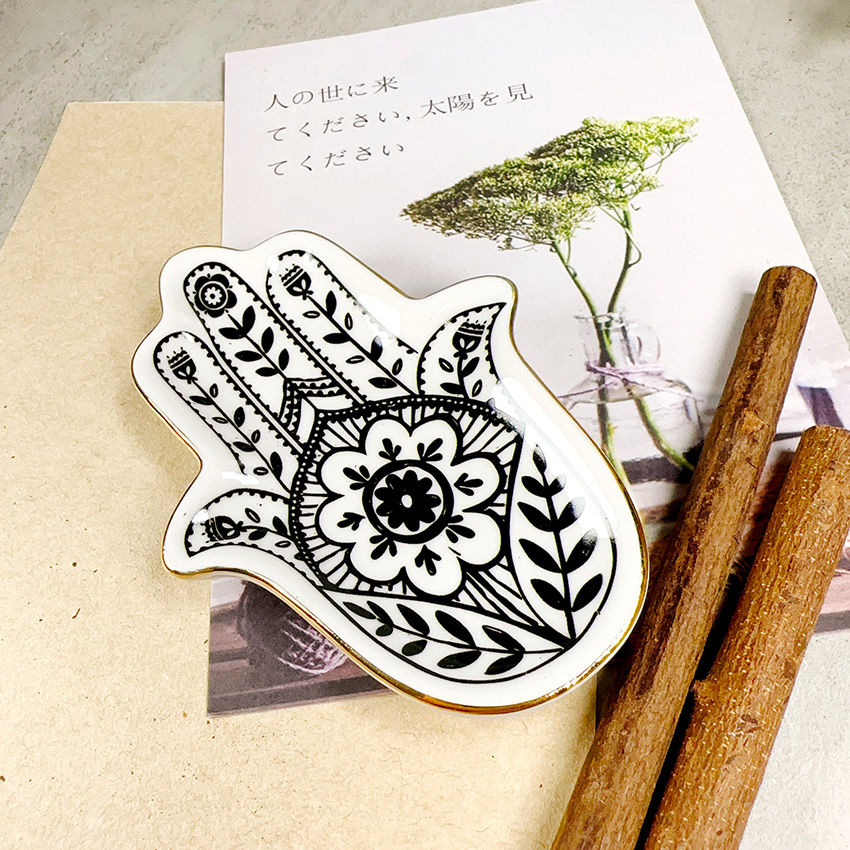 Thumbnail: Hamsa Trinklet Dish Cinnbar Blessings