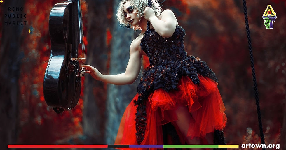 Cellista Cello and Aerial Silks Performance