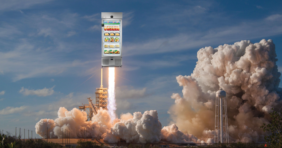 fridge taking off like a rocket