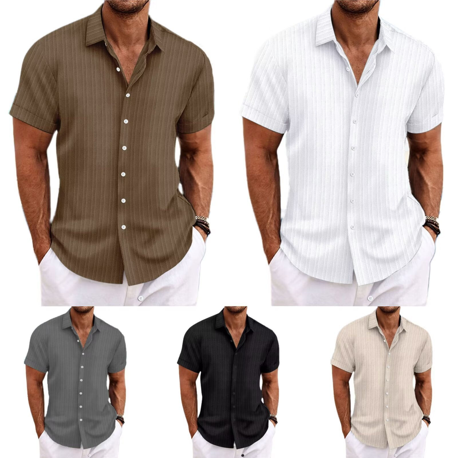 Striped Color Matching Shirt