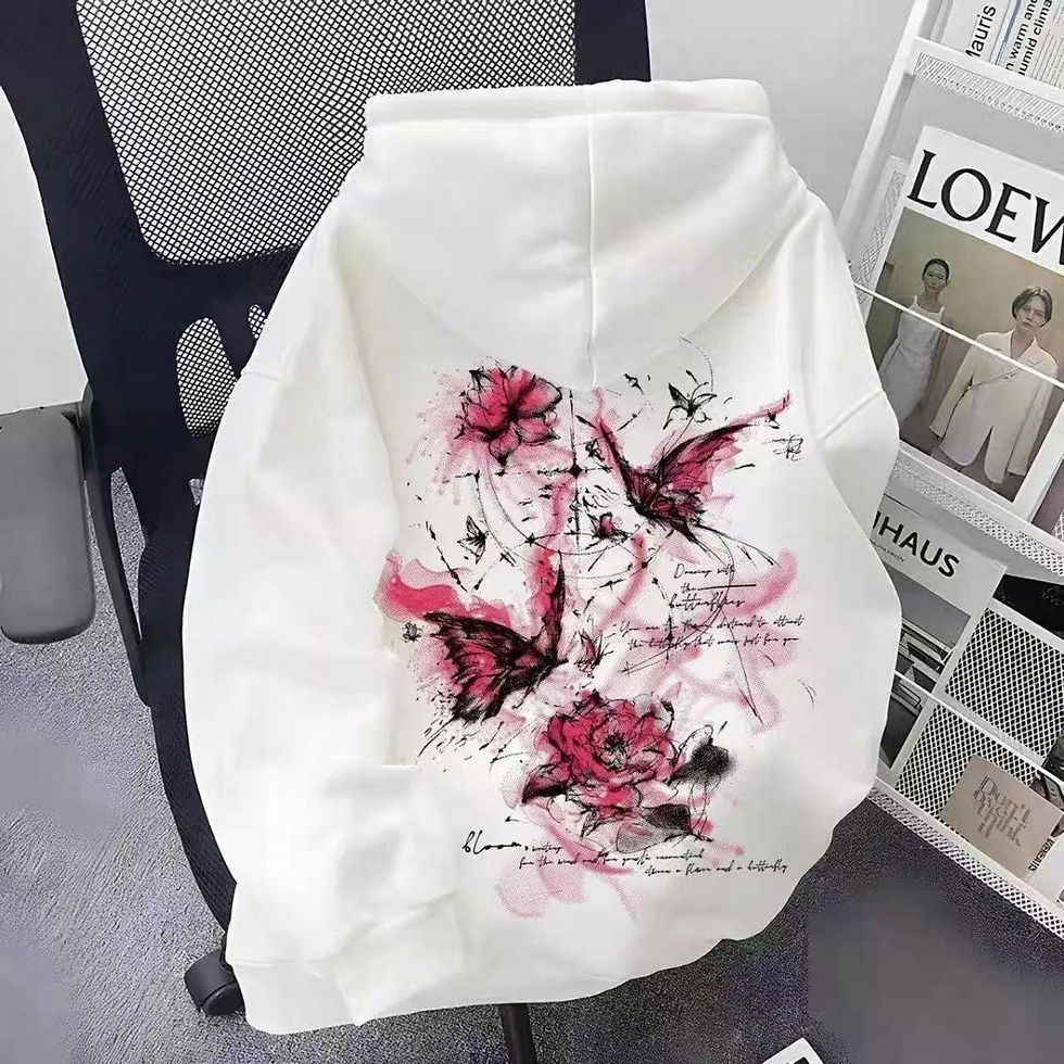 Thumbnail: Butterfly Print Hooded Sweatshirt