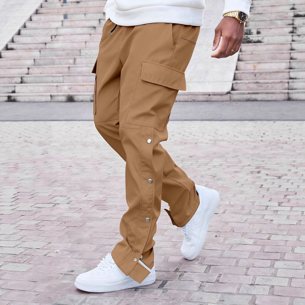 Thumbnail: Mens Straight Mid-Rise Multi-Pocket Cargo Pants