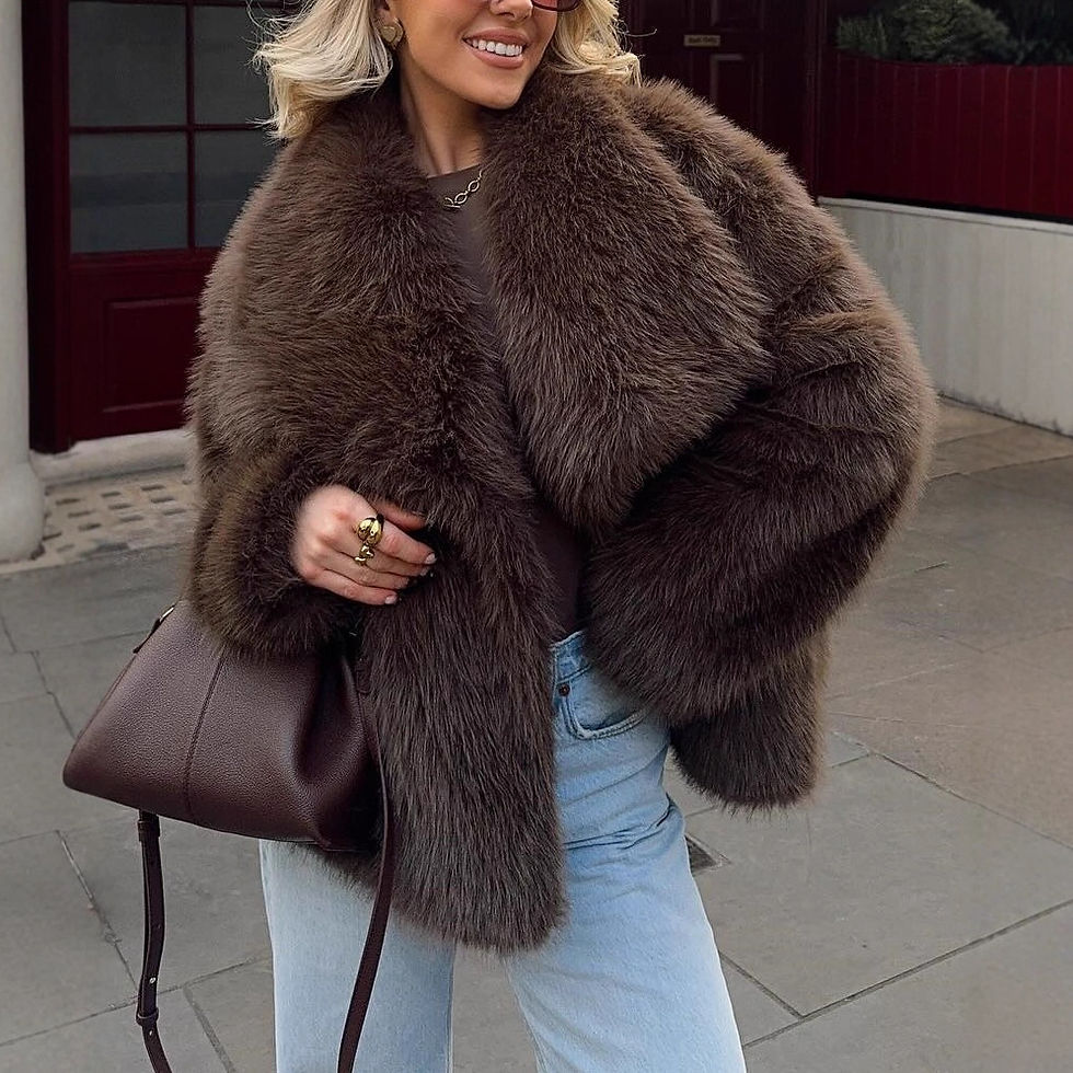 Thumbnail: Womens Faux Fur Lapel Jacket