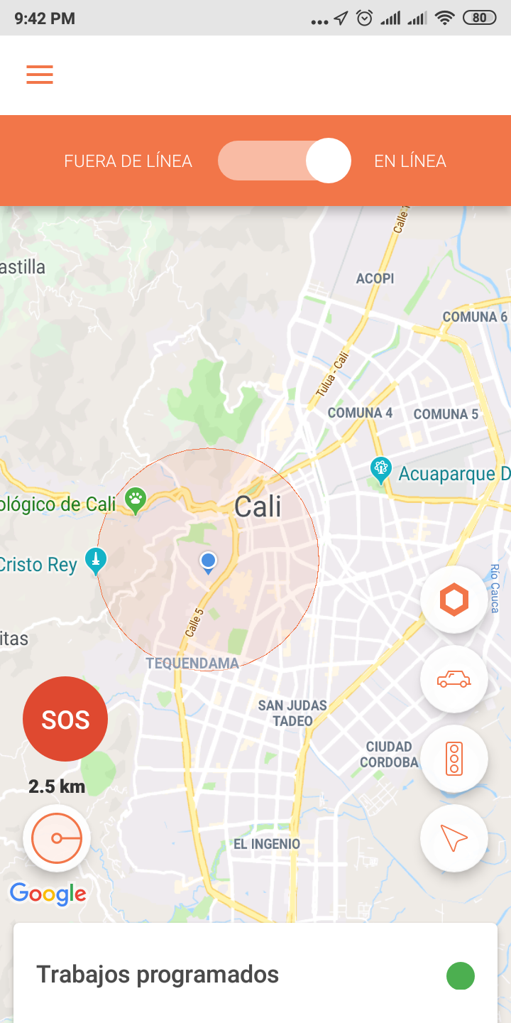 Barra de Herramientas - Radio de Control app Soy Emma Go