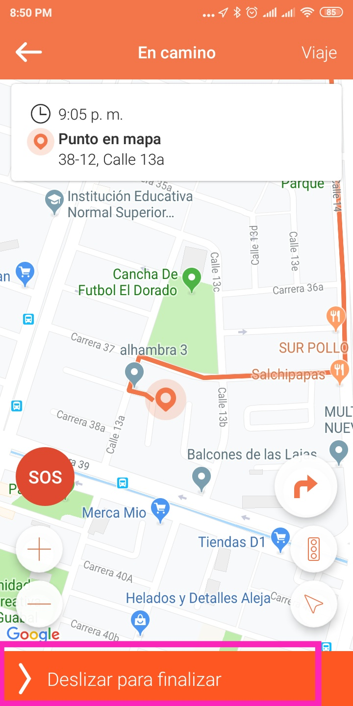 Cómo realizar Tu Primer Viaje - Finalizar viaje app Soy Emma Go