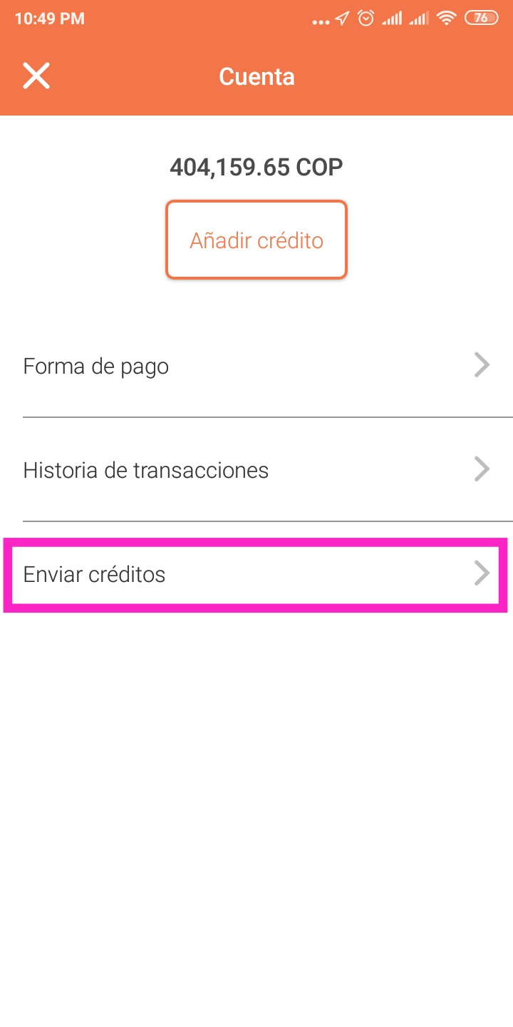 Transferir Saldo Conductor a Conductor - Enviar Creditos app Soy Emma Go