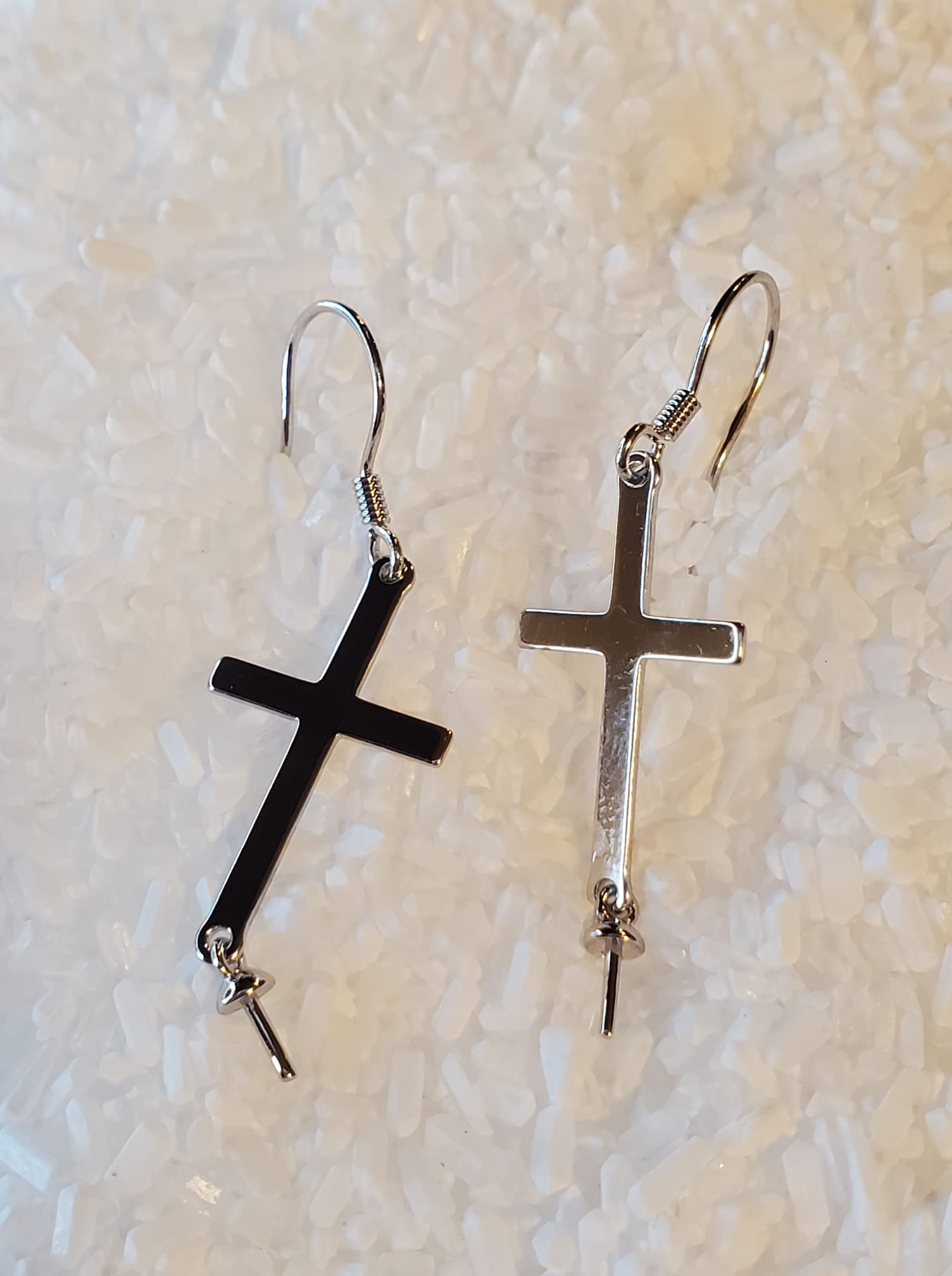 Cross dangle earrings