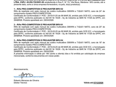 DE nº S094/2026 - BRV Ammunition