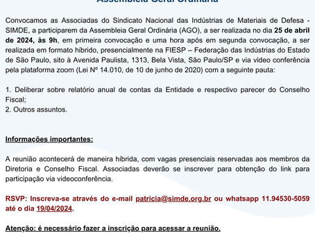 CONVOCAÇÃO | Assembleia Geral Ordinária