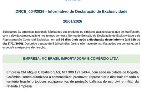 IDRCE nº 004/2026 - MC Brasil Importadora e Comércio 