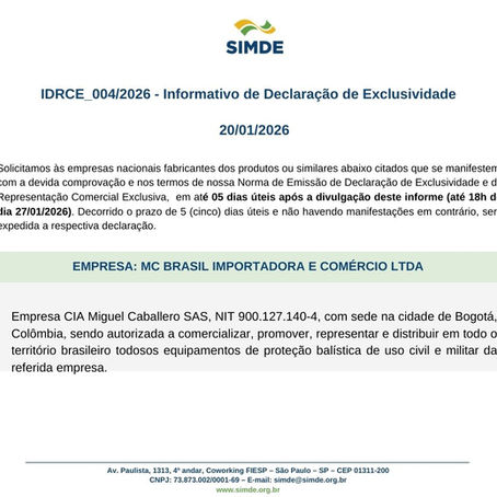 IDRCE nº 004/2026 - MC Brasil Importadora e Comércio