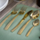 Thumbnail: owego_home_interior_design_furnishings_flatware_gold_hammered_unique_stainless_Steel