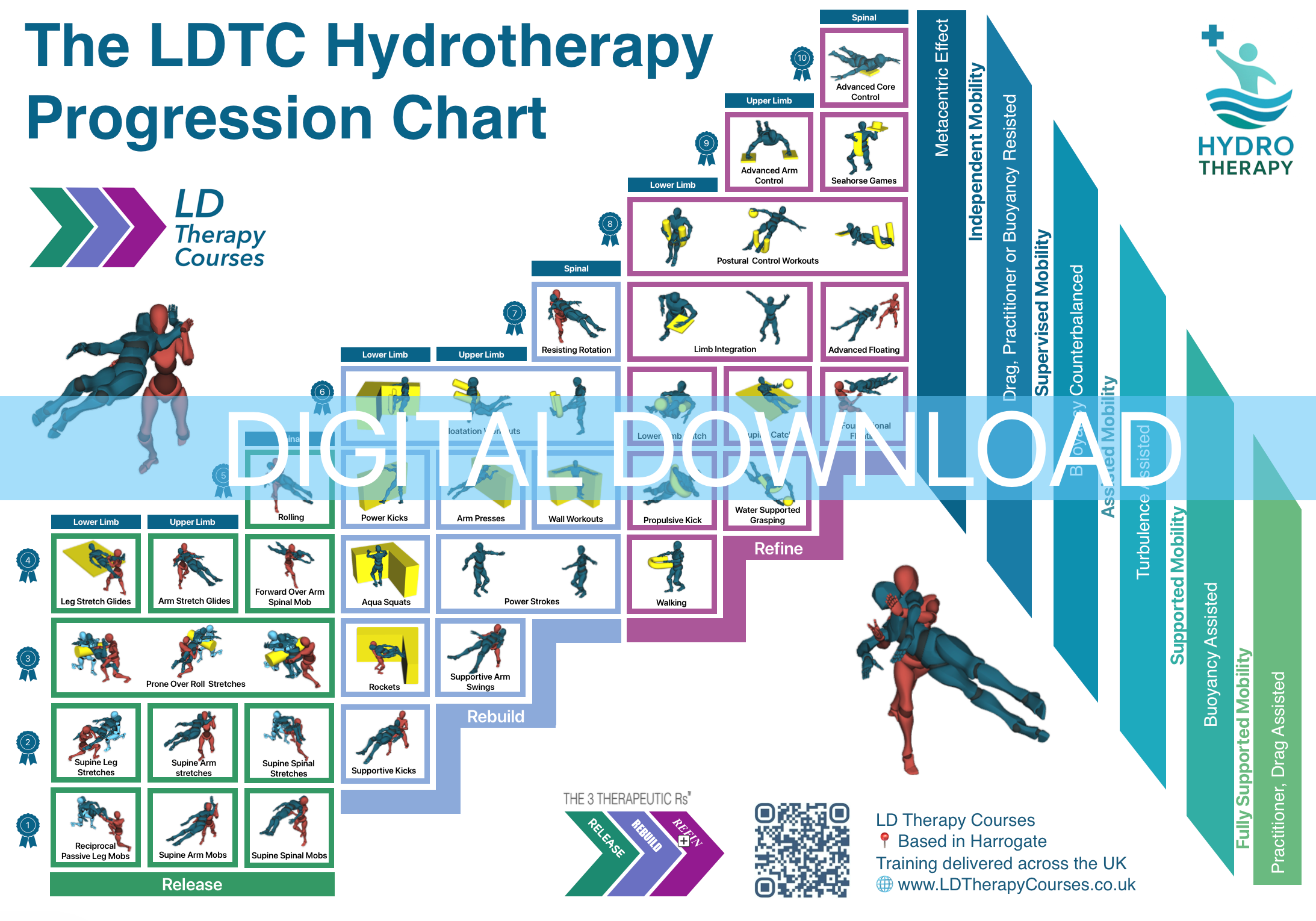 LDTC Hydrotherapy Progression Wall Chart - Digital Download