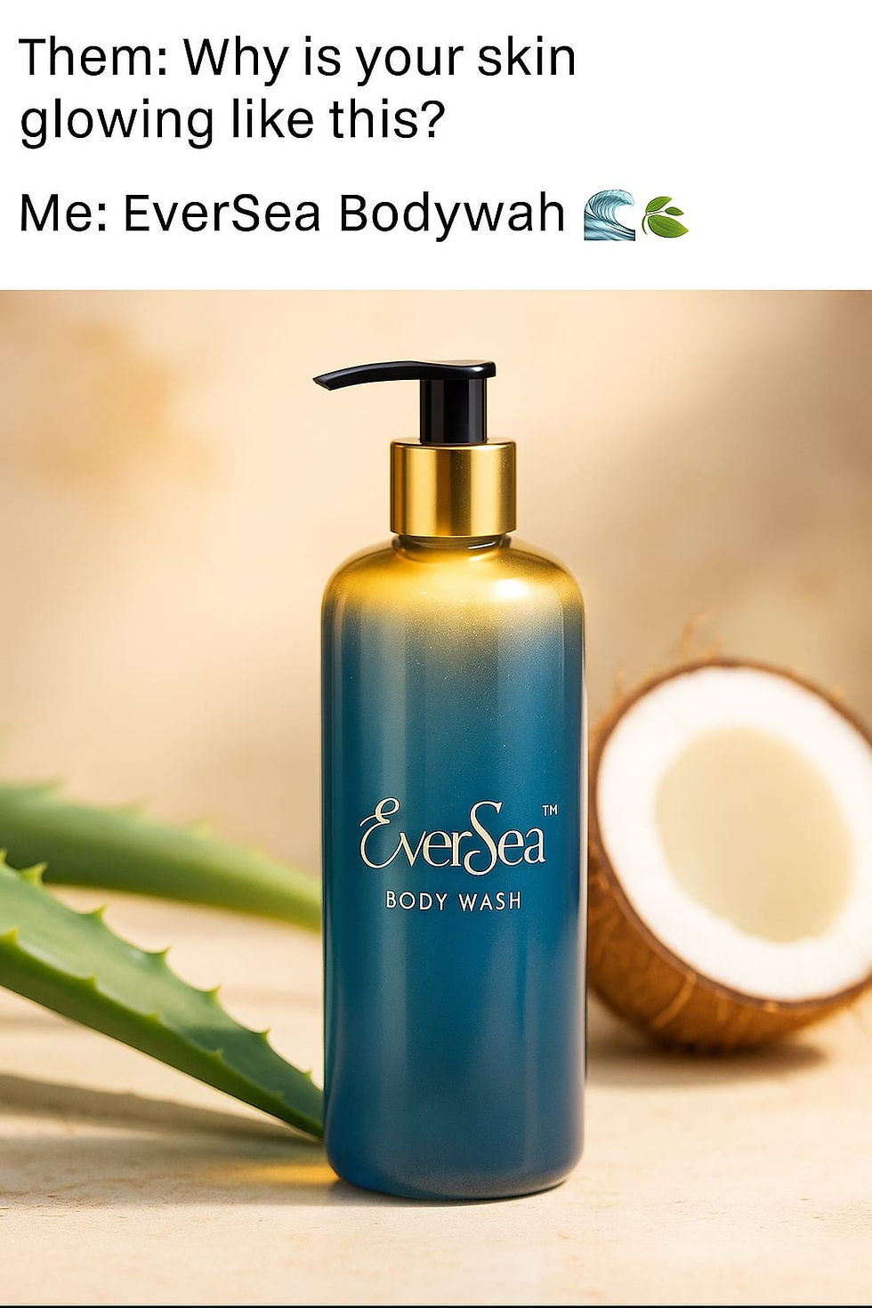 EverSea Purifying Face Wash bottle with natural stone props