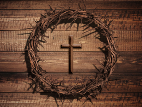 a cross and crown of thorns
