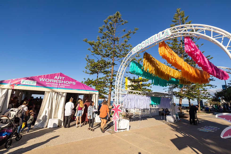 Event signage elevating this Gold Coast community event called Kidchella
