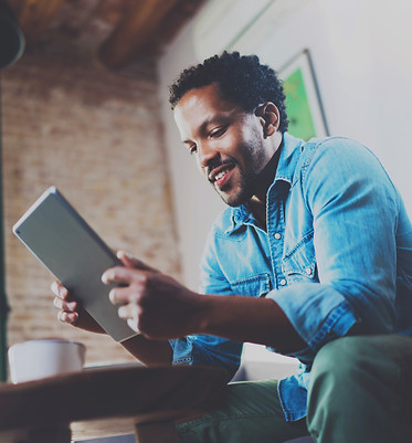 Man Using a Tablet