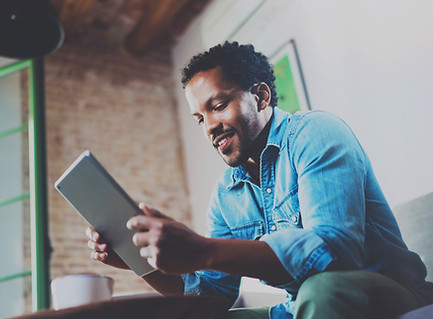 Man Using a Tablet