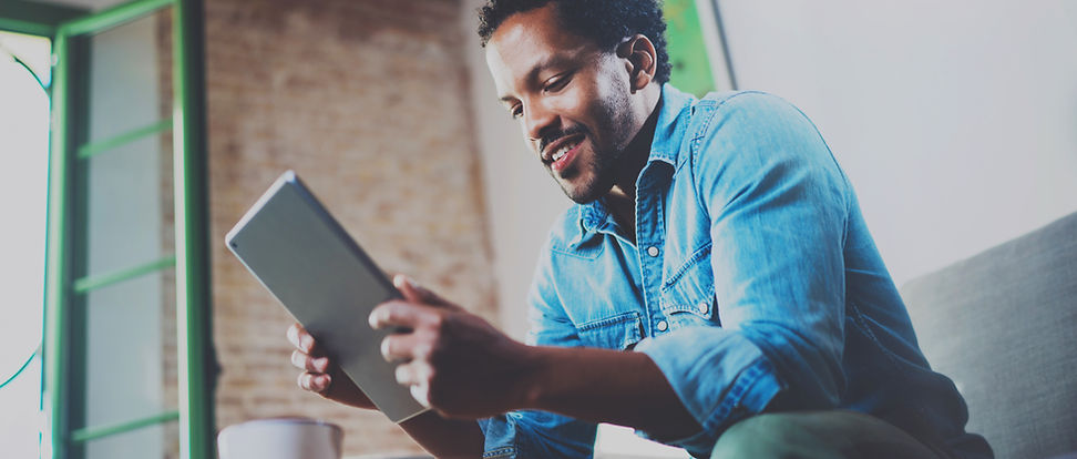 Man Using a Tablet