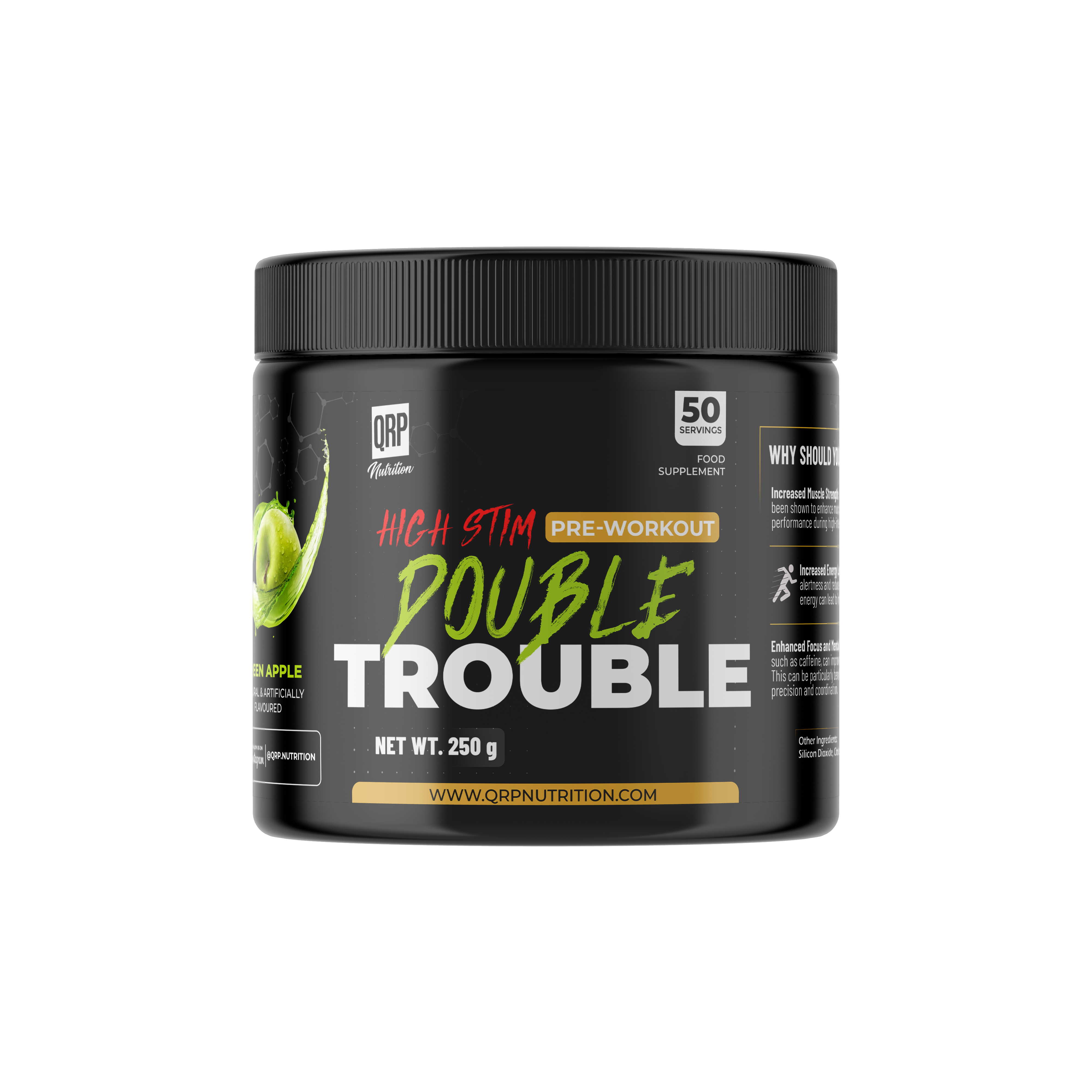 QRP Nutrition DOUBLE TROUBLE High Stim Pre-workout 250g