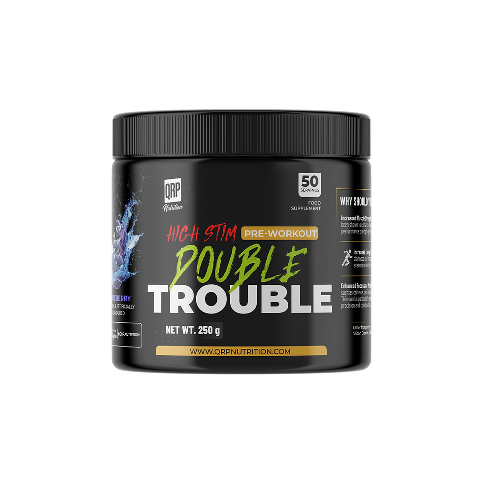 Thumbnail: QRP Research DOUBLE TROUBLE High Stim Pre-workout 250g