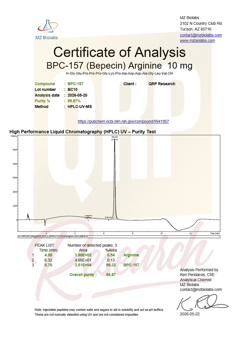 Thumbnail: QRP Research BPC-157 10mg
