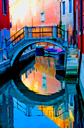 Venice bridge beautiful reflections in water