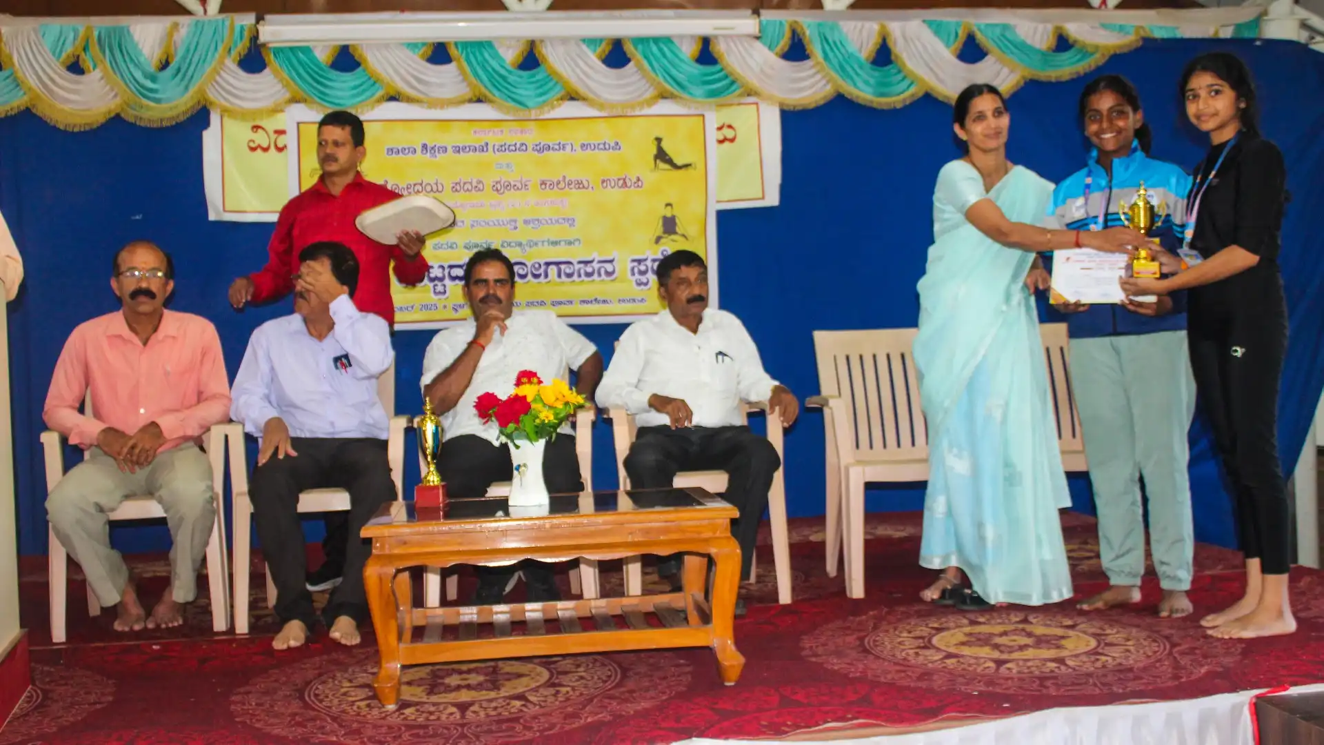 District Level Yoga Competition 2025 Vidyodaya PU College Udupi