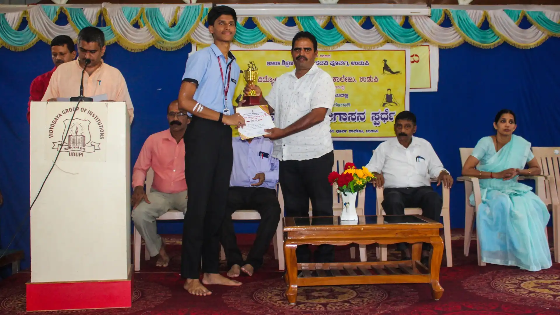 District Level Yoga Competition 2025 Vidyodaya PU College Udupi