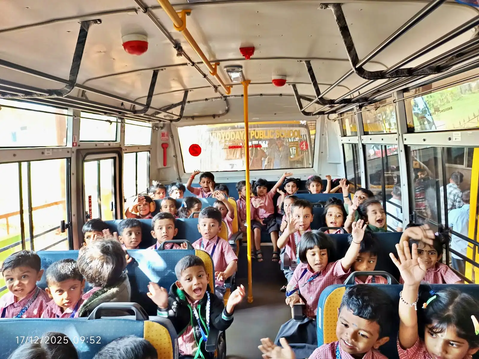 Pre-primary students enjoying Jolly Drive at Vidyodaya Public School