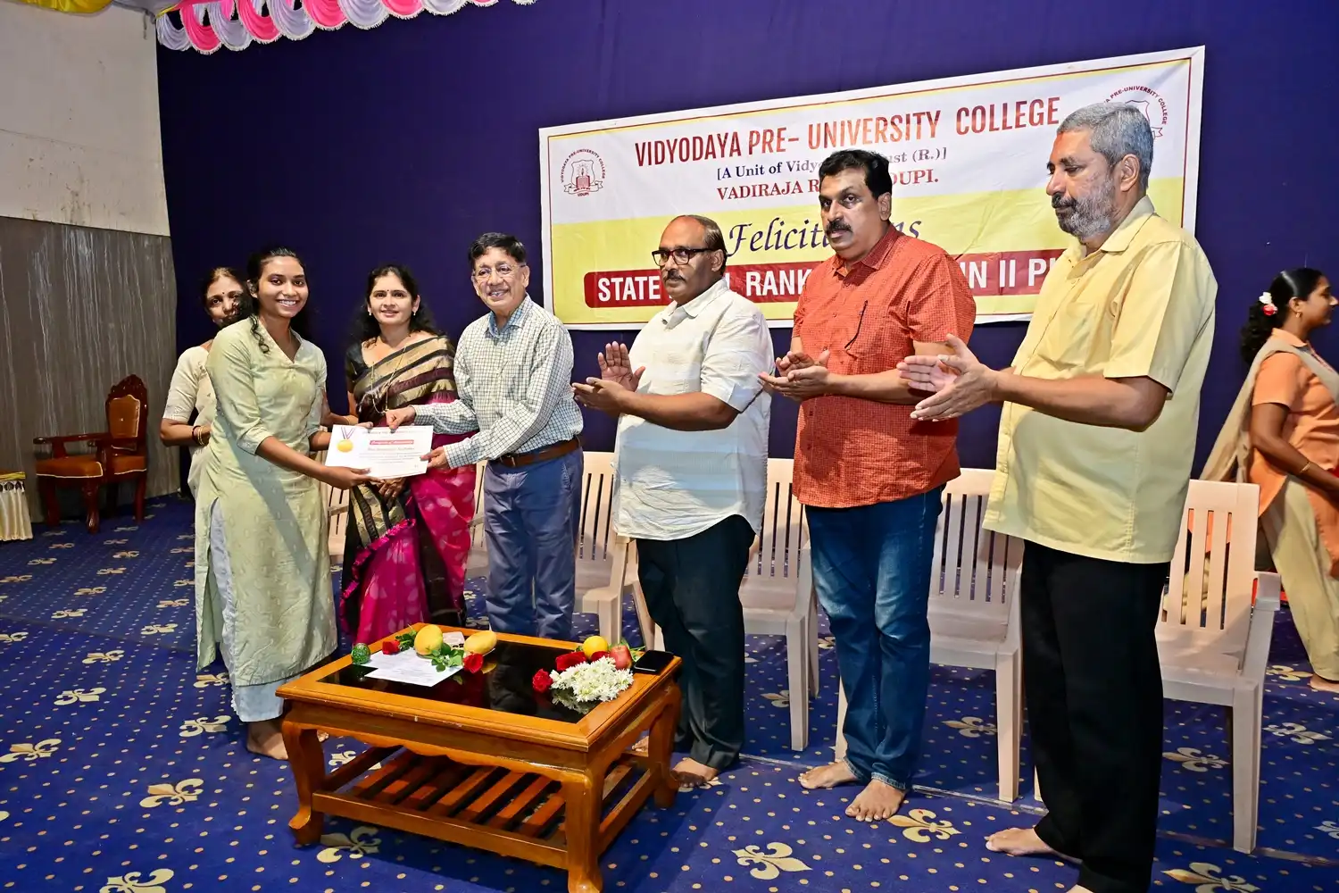 Vidyodaya P U College Udupi Felcitations to State Rank Holders