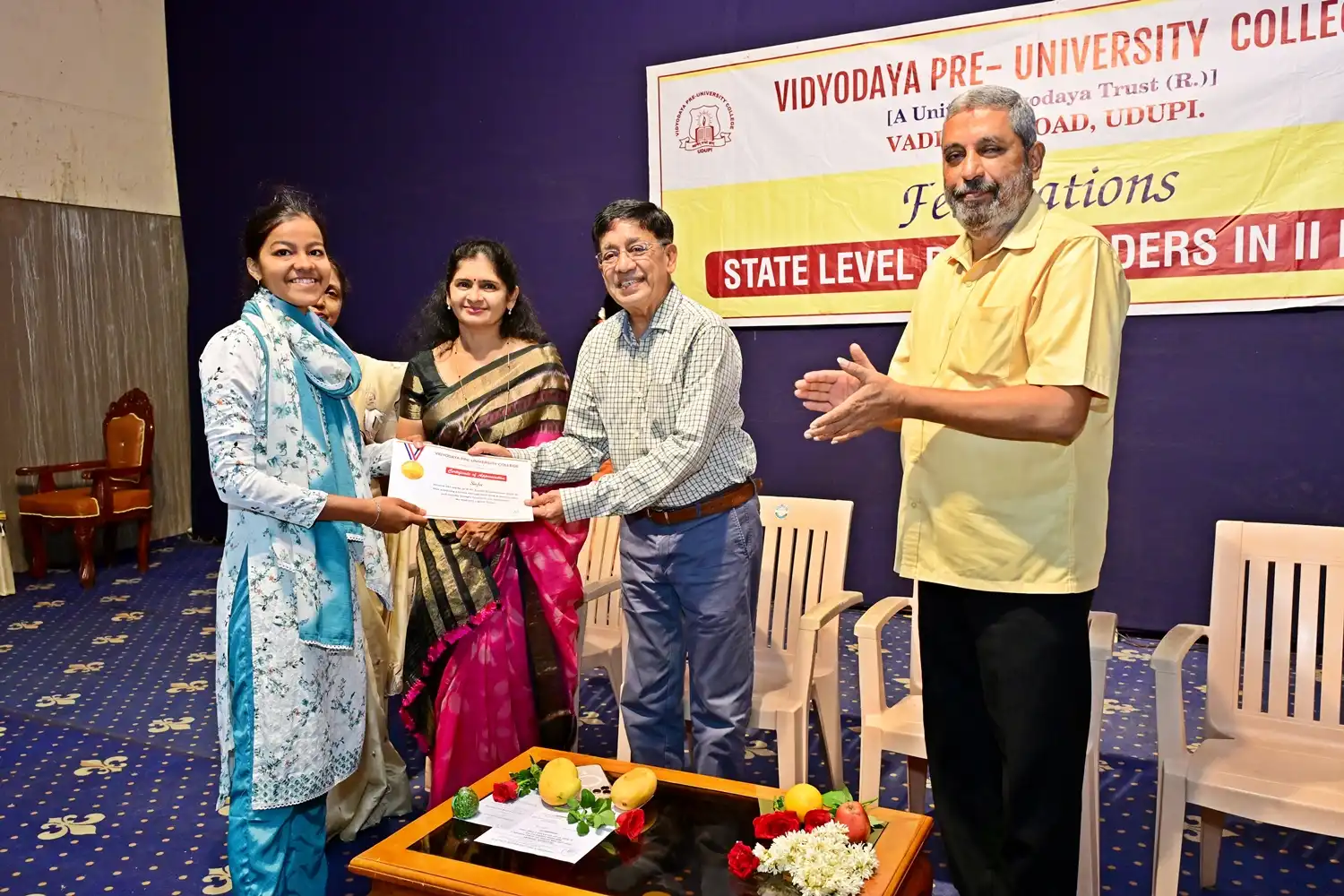 Vidyodaya P U College Udupi Felcitations to State Rank Holders