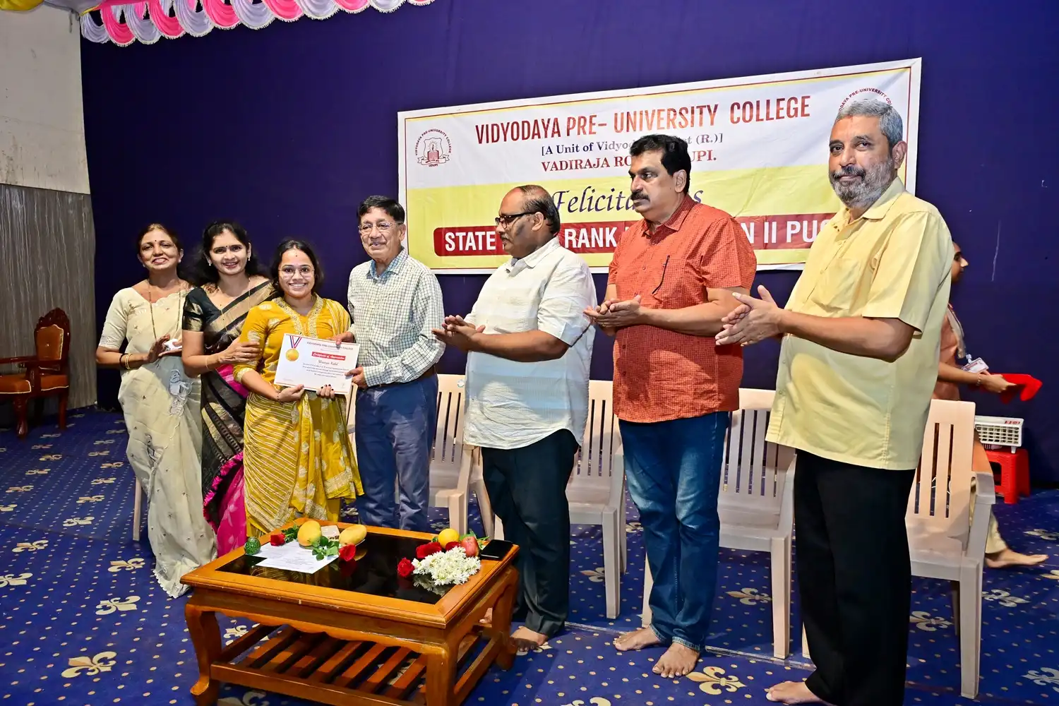 Vidyodaya P U College Udupi Felcitations to State Rank Holders