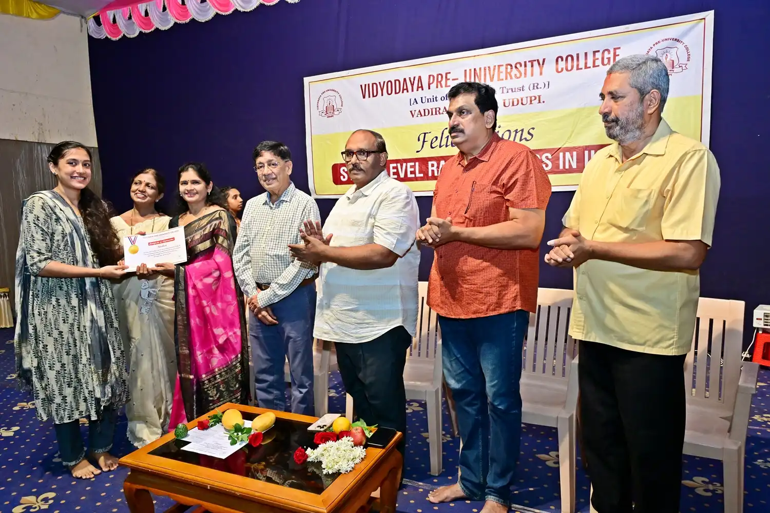 Vidyodaya P U College Udupi Felcitations to State Rank Holders