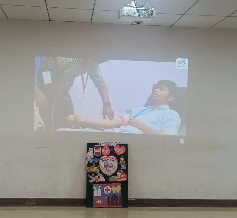 Vidyodaya Public School Pre-Primary students participating in World Blood Donor Day activity