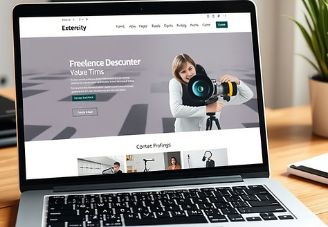 Website design and layout on laptop scre