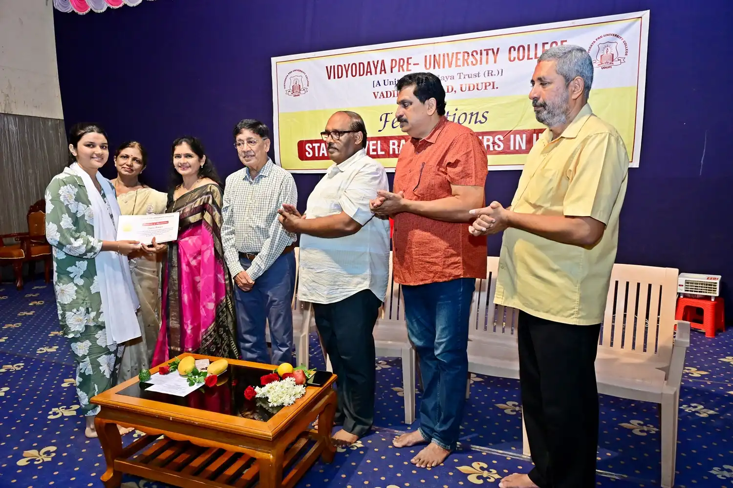 Vidyodaya P U College Udupi Felcitations to State Rank Holders