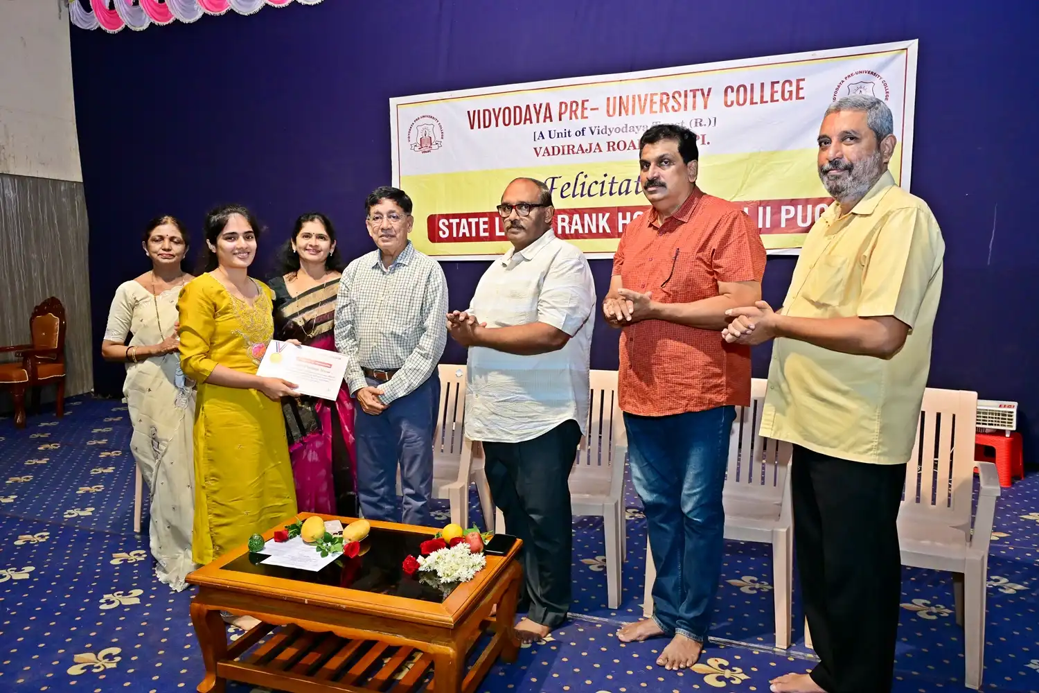 Vidyodaya P U College Udupi Felcitations to State Rank Holders