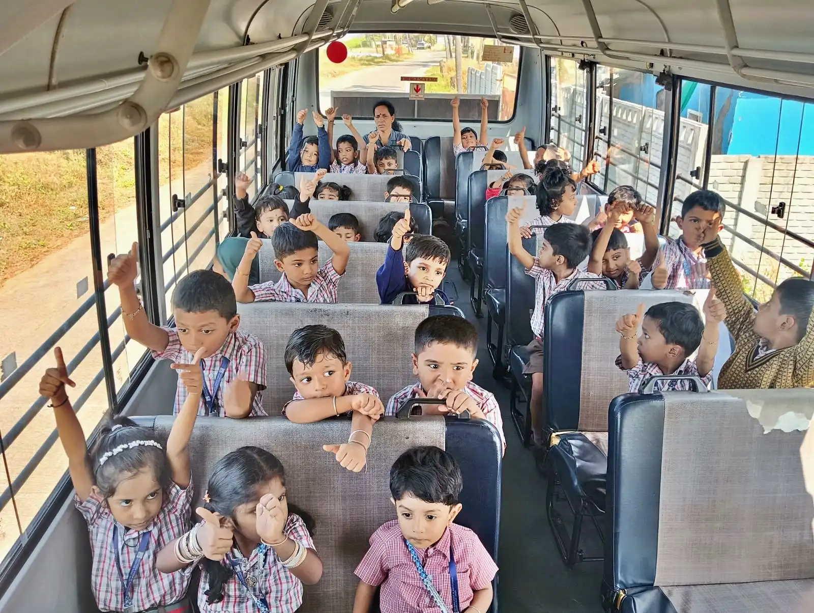 Pre-primary students enjoying Jolly Drive at Vidyodaya Public School