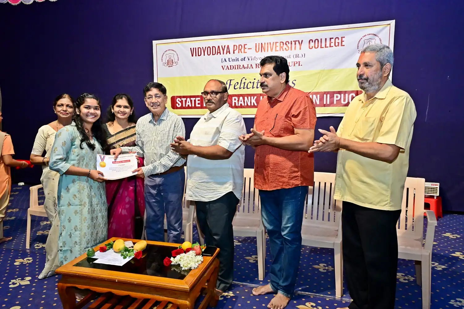 Vidyodaya P U College Udupi Felcitations to State Rank Holders